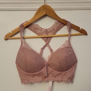 Victoria's Secret Date Push-up Lace Bralette in Dusty Pink Size Medium